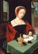 unknow artist Saint Mary Magdalene at her writing desk oil painting on canvas